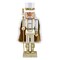 Ornativity Christmas Gold King Nutcracker – Gold and White Glittered Wooden Nutcracker Man with Gold and White Fur Cape and Staff in Hand Xmas Themed Holiday Nut Cracker Doll Figure Decorations